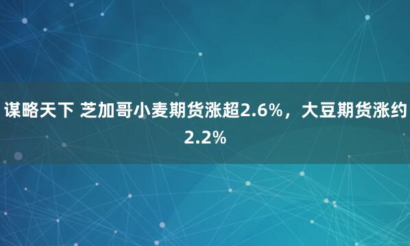 谋略天下 芝加哥小麦期货涨超2.6%，大豆期货涨约2.2%